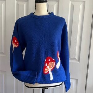 Forever 21 Royal Blue Mushroom Sweater Size M